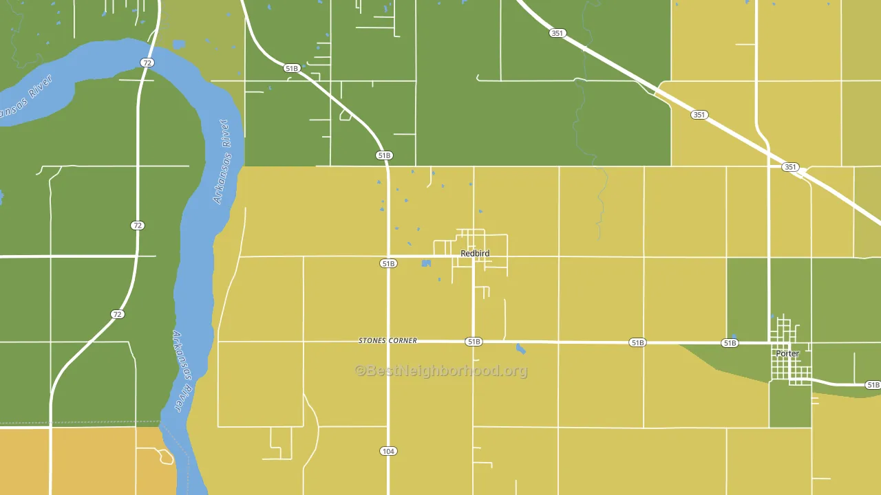 Redbird, OK block-group voter-turnout map