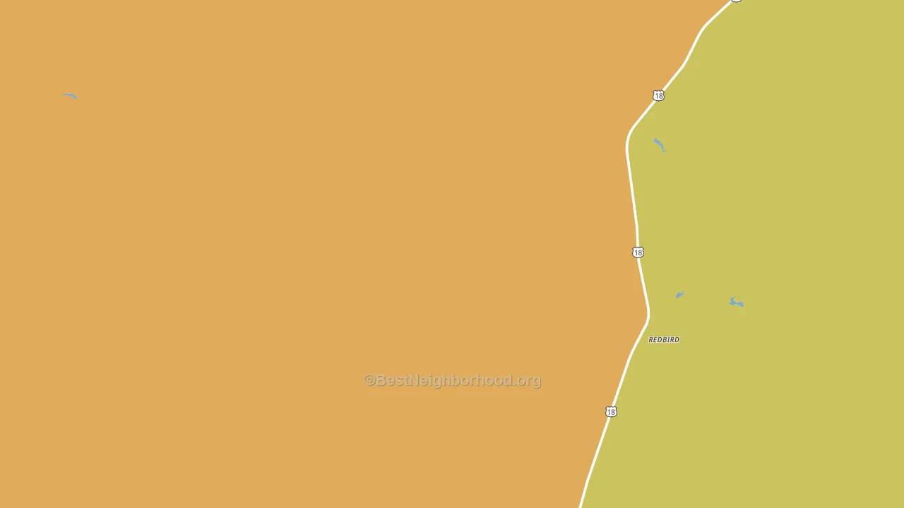 Redbird, WY block-group voter-turnout map