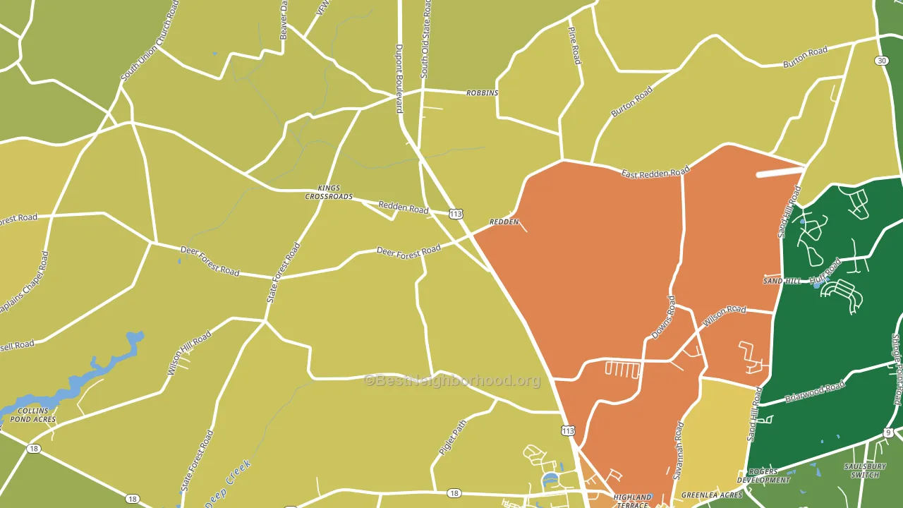 Redden, DE block-group voter-turnout map