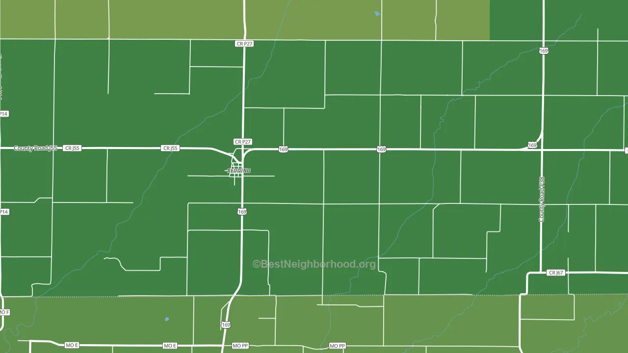 Redding, IA block-group voter-turnout map
