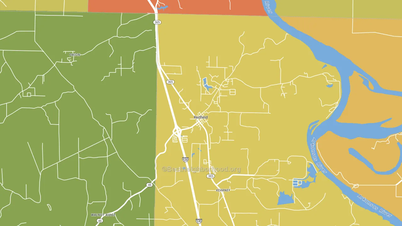 Redfield, AR block-group voter-turnout map