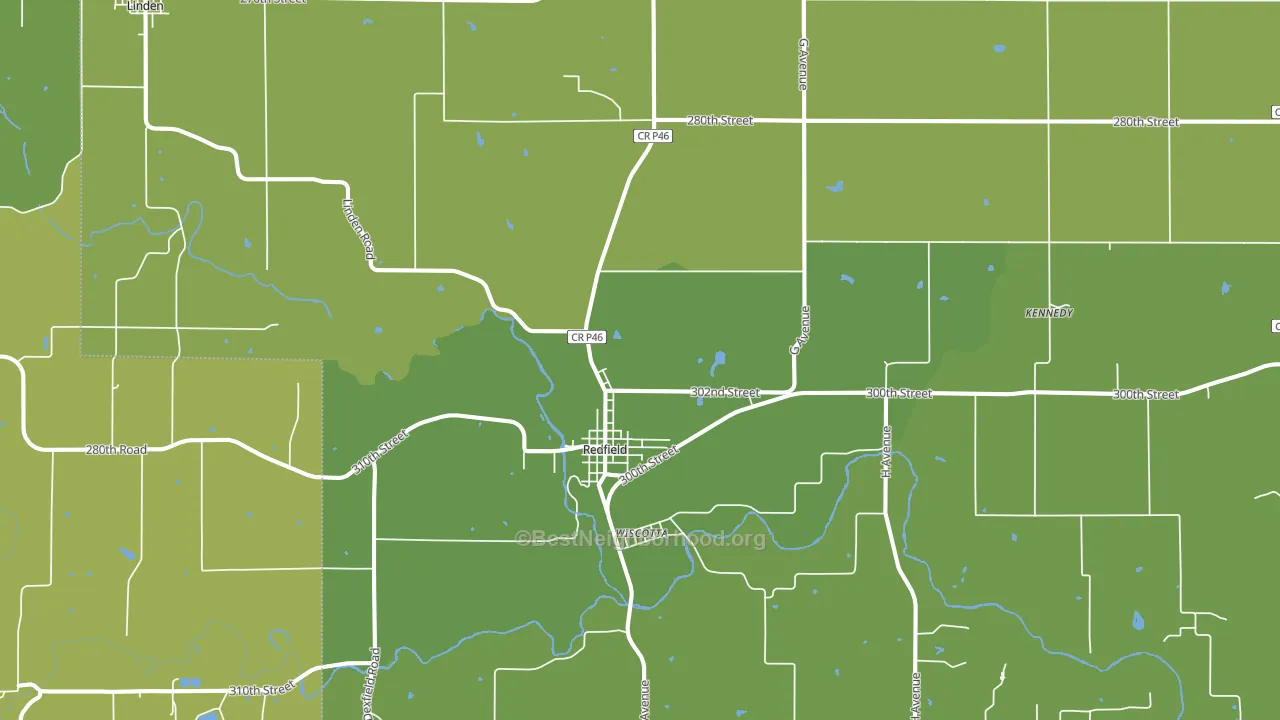 Redfield, IA block-group voter-turnout map
