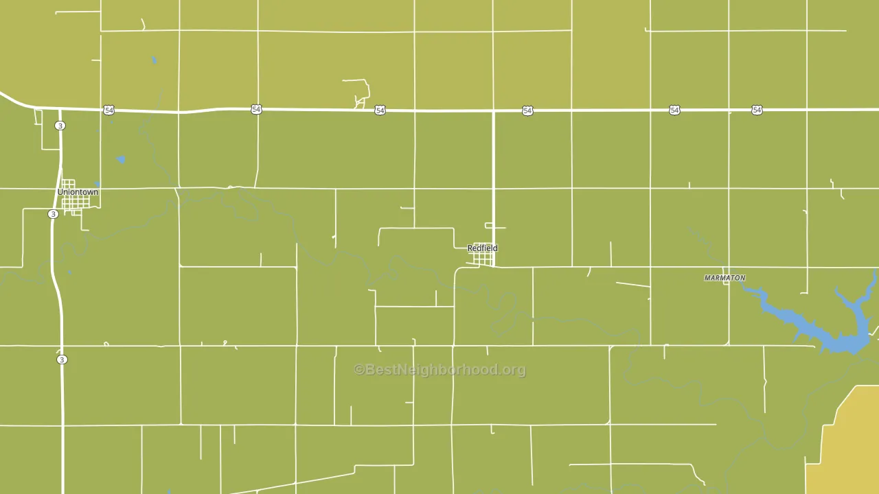 Redfield, KS block-group voter-turnout map