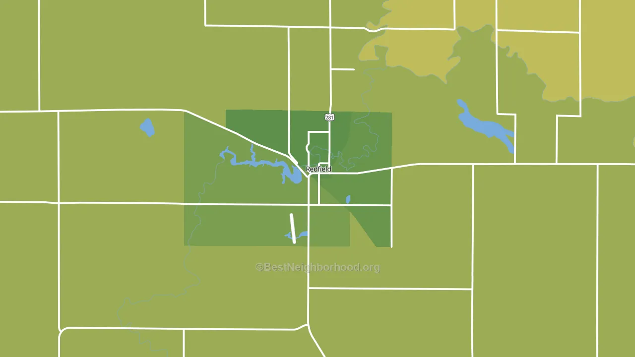 Redfield, SD block-group voter-turnout map