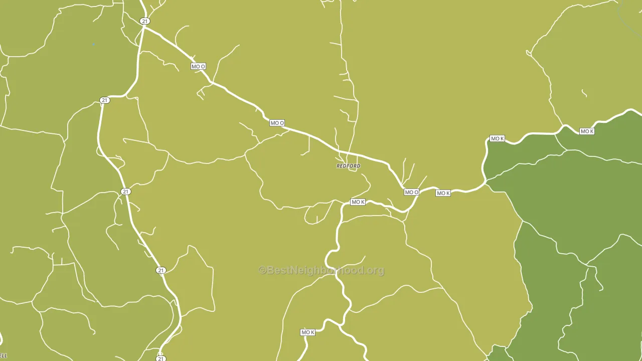 Redford, MO block-group voter-turnout map