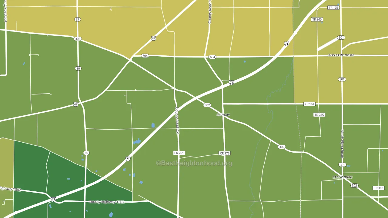 Redhaw, OH block-group voter-turnout map