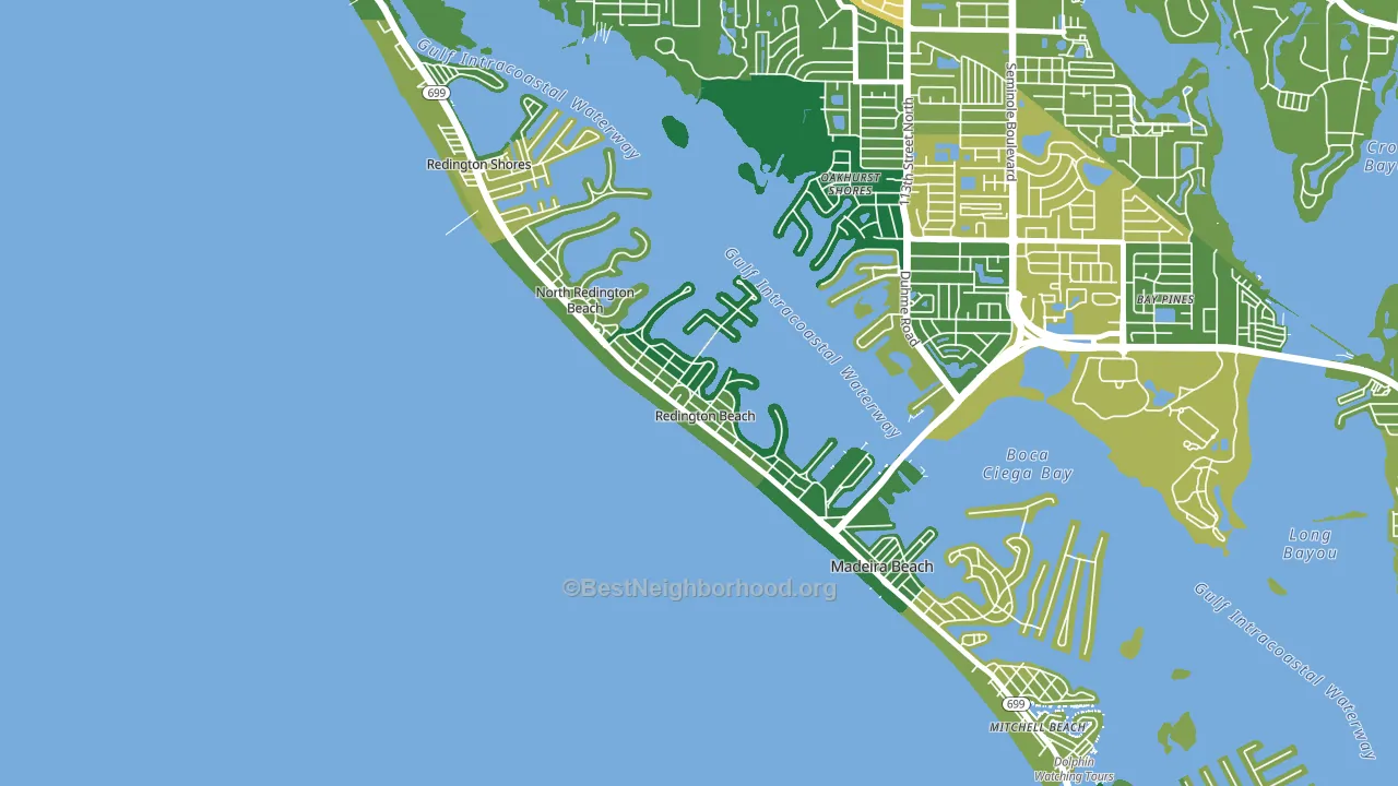 Redington Beach, FL block-group voter-turnout map