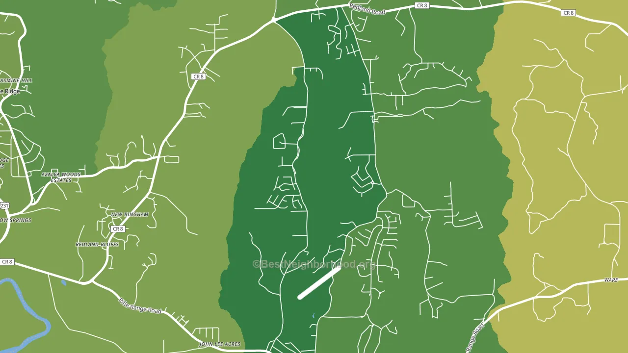 Redland, AL block-group voter-turnout map
