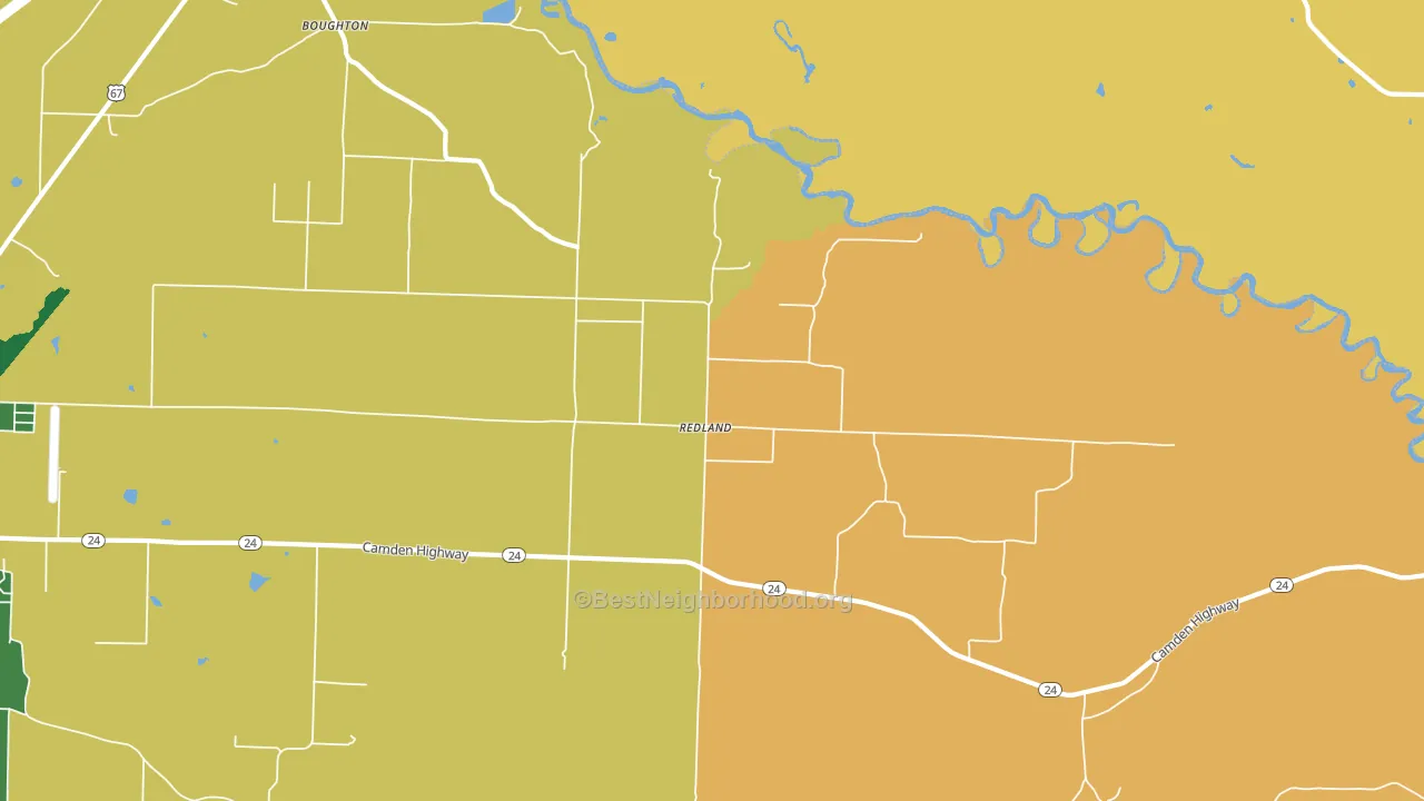 Redland, AR block-group voter-turnout map