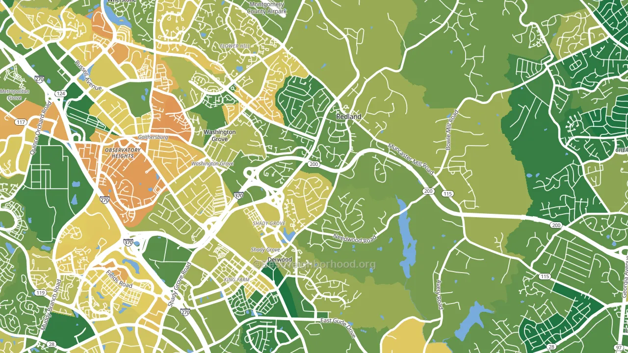 Redland, MD block-group voter-turnout map