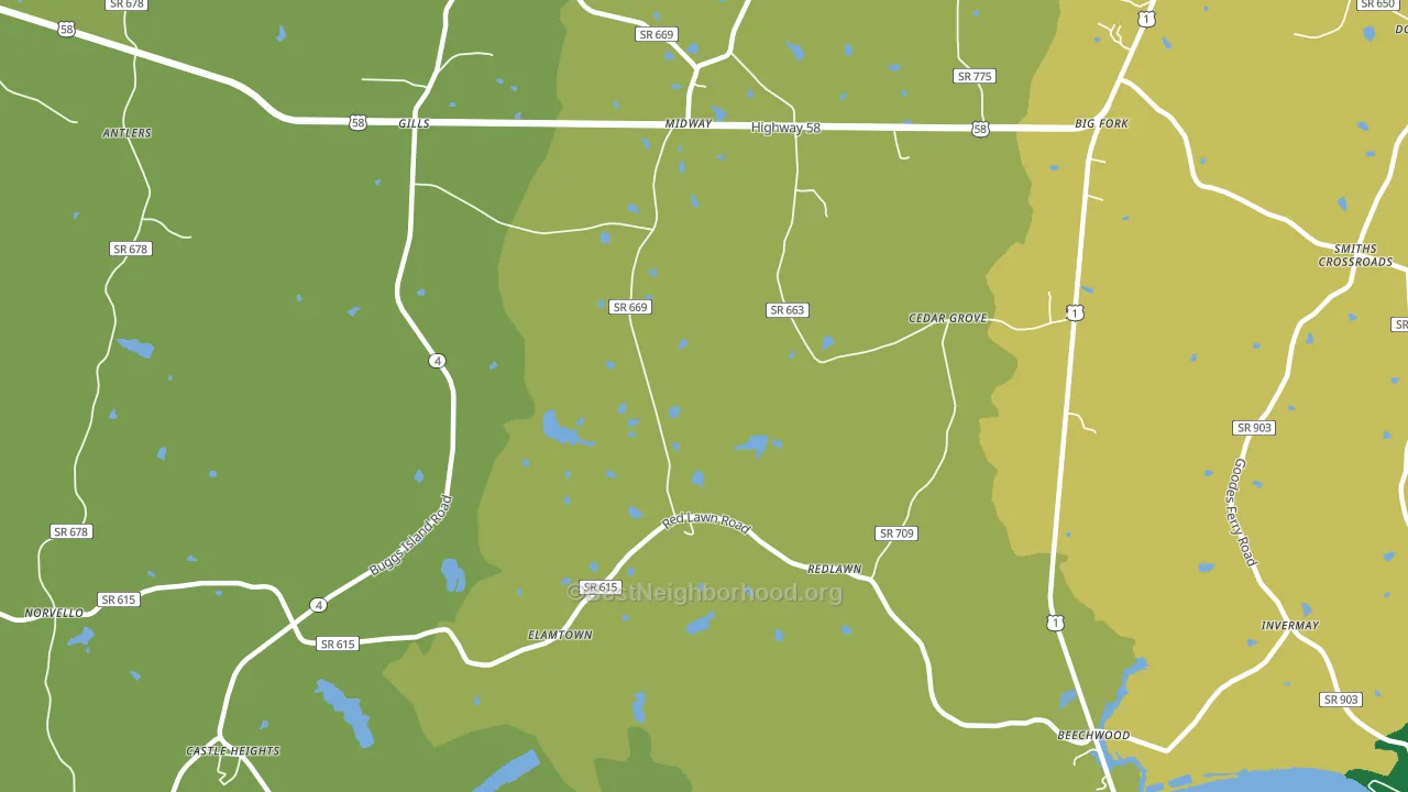 Redlawn, VA block-group voter-turnout map