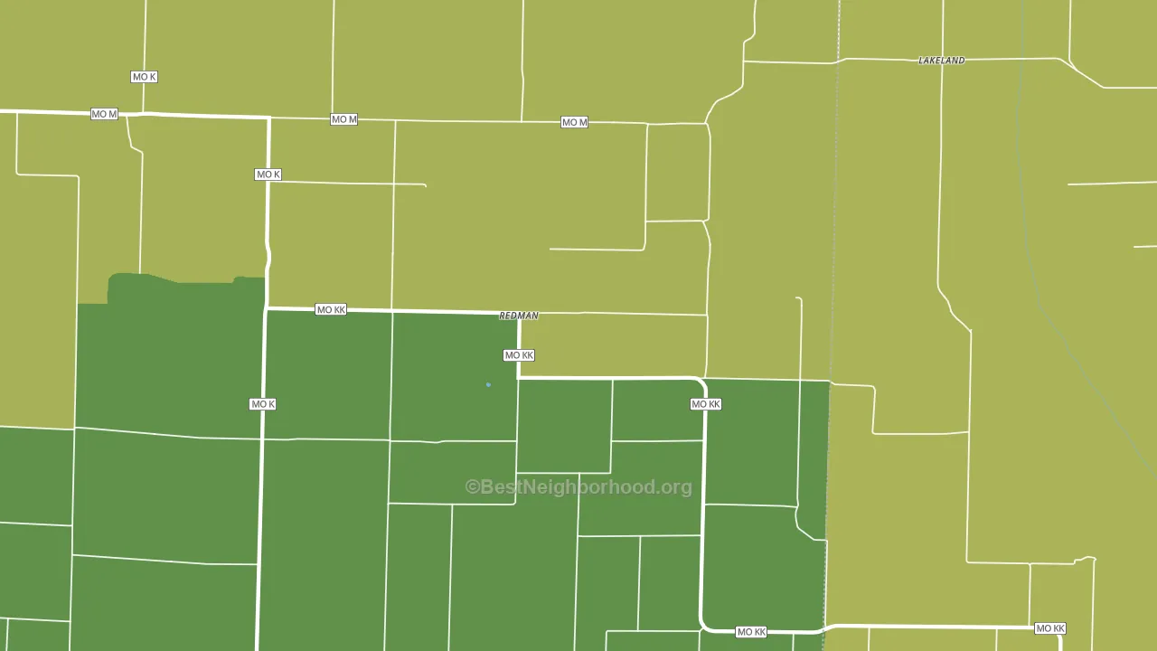 Redman, MO block-group voter-turnout map