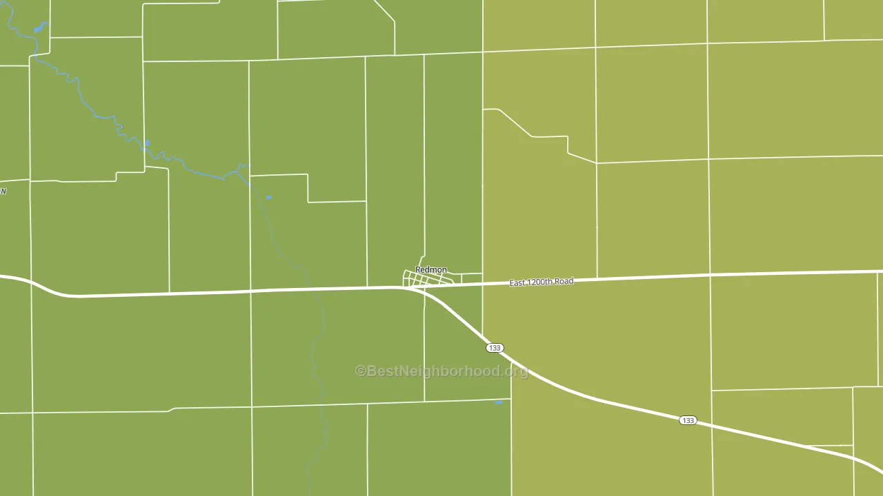 Redmon, IL block-group voter-turnout map