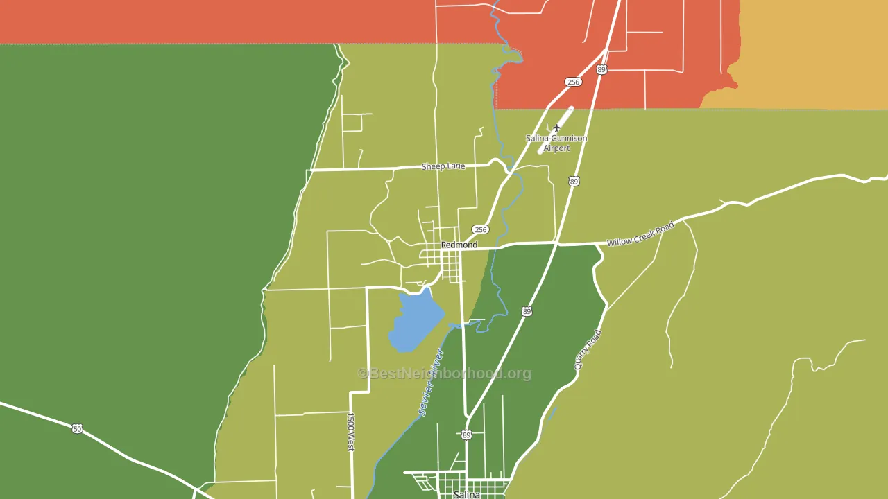 Redmond, UT block-group voter-turnout map