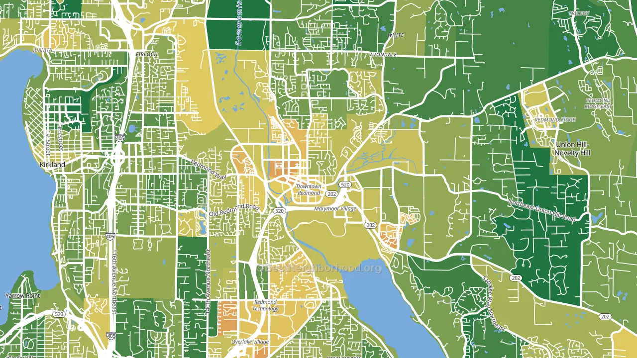 Redmond, WA block-group voter-turnout map