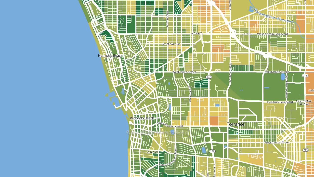 Redondo Beach, CA block-group voter-turnout map