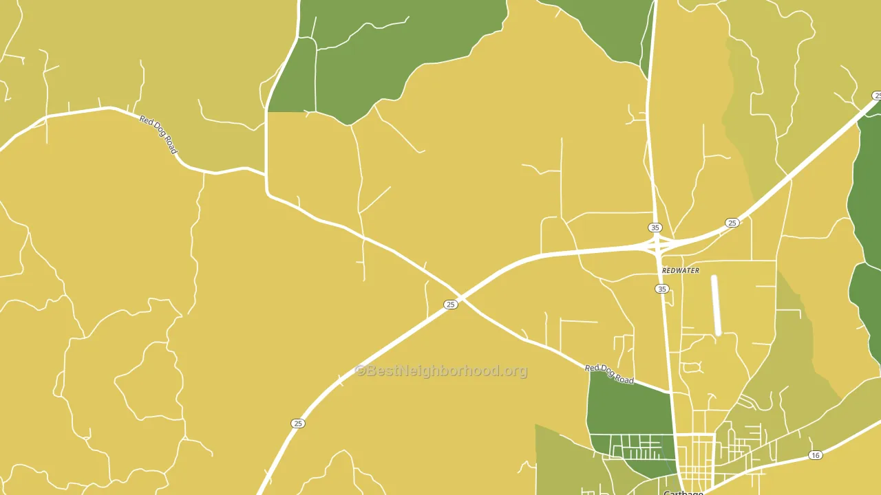 Redwater, MS block-group voter-turnout map
