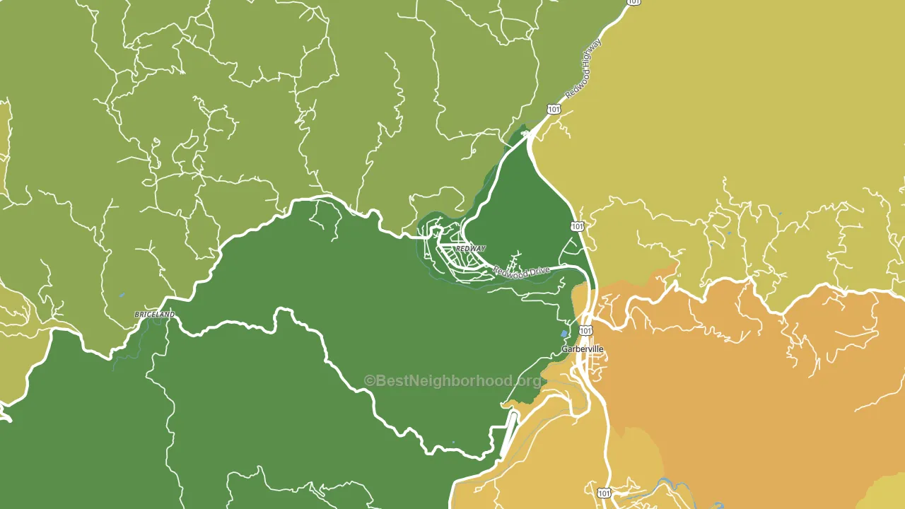 Redway, CA block-group voter-turnout map