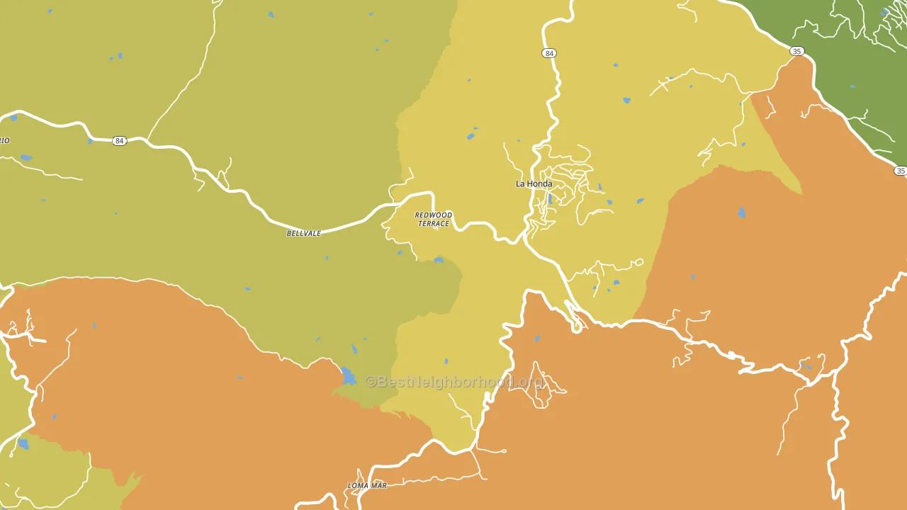 Redwood Terrace, CA block-group voter-turnout map