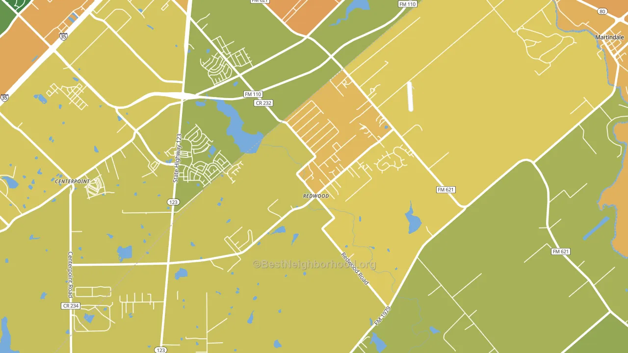 Redwood, TX block-group voter-turnout map