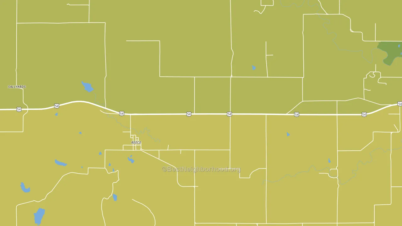 Reece, KS block-group voter-turnout map