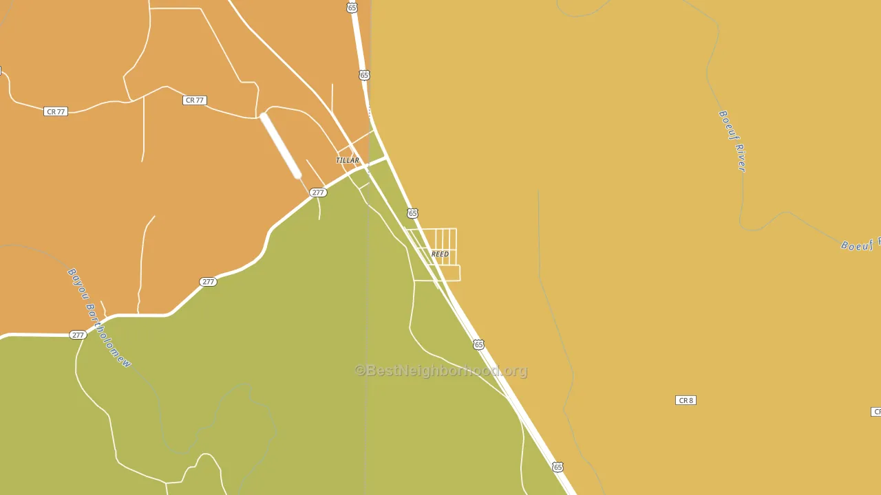 Reed, AR block-group voter-turnout map