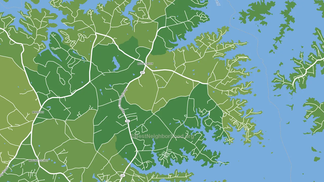 Reed Creek, GA block-group voter-turnout map