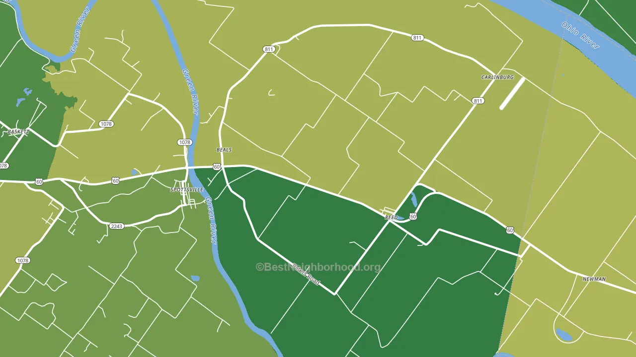 Reed, KY block-group voter-turnout map