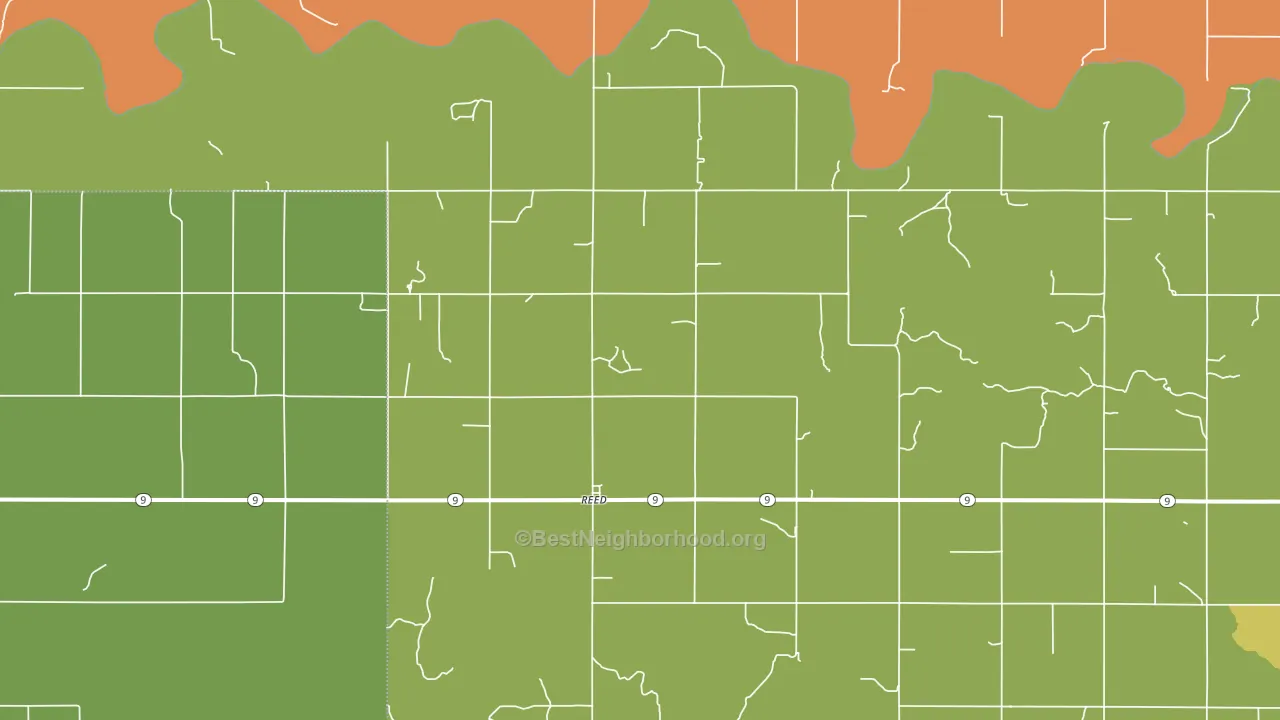 Reed, OK block-group voter-turnout map