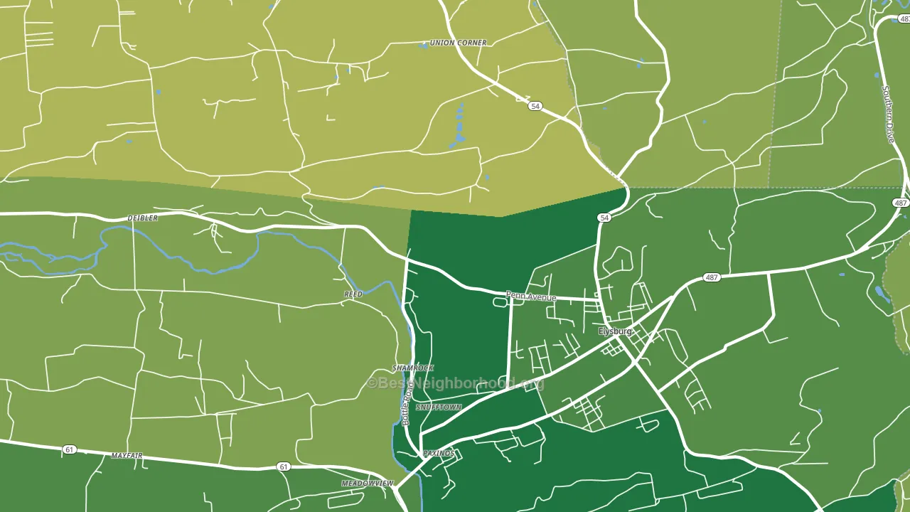 Reed, PA block-group voter-turnout map