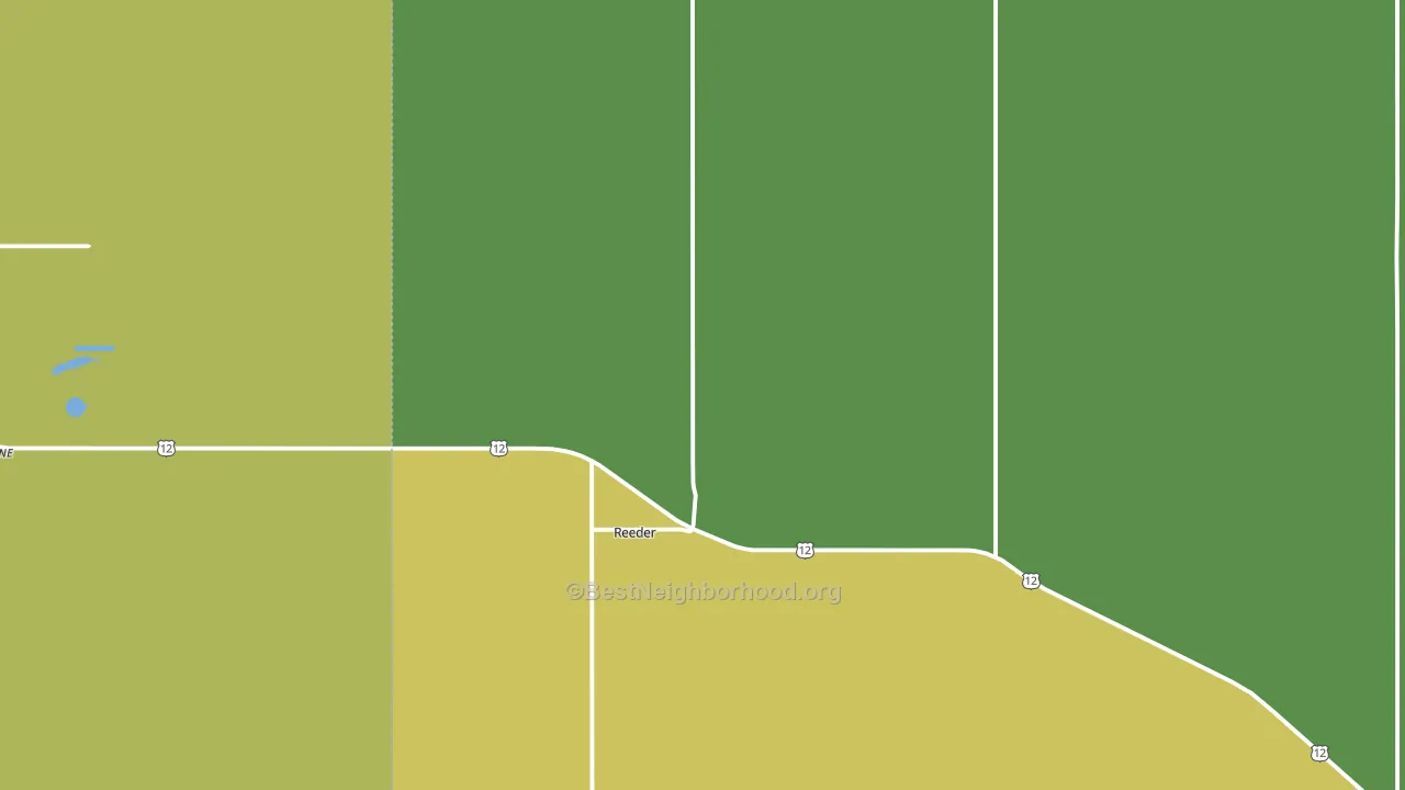 Reeder, ND block-group voter-turnout map