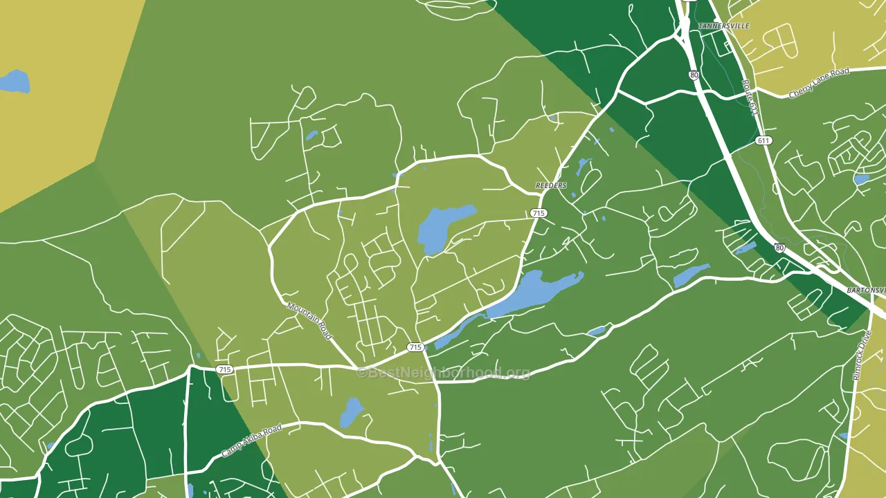 Reeders, PA block-group voter-turnout map