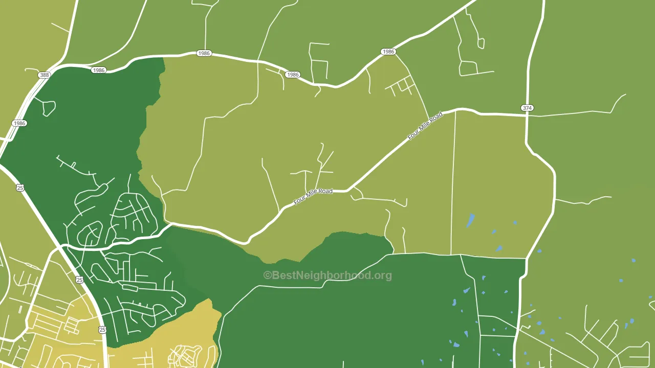 Reeds Crossing, KY block-group voter-turnout map