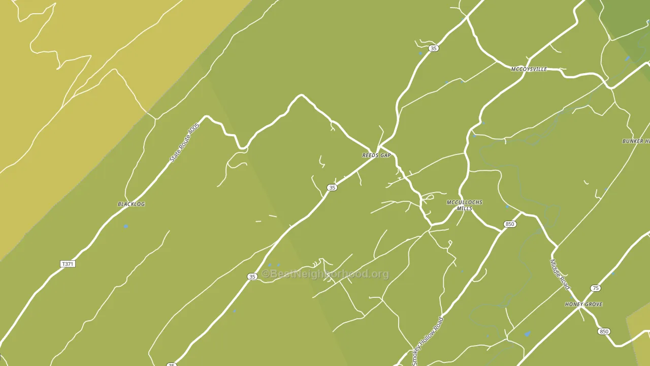 Reeds Gap, PA block-group voter-turnout map