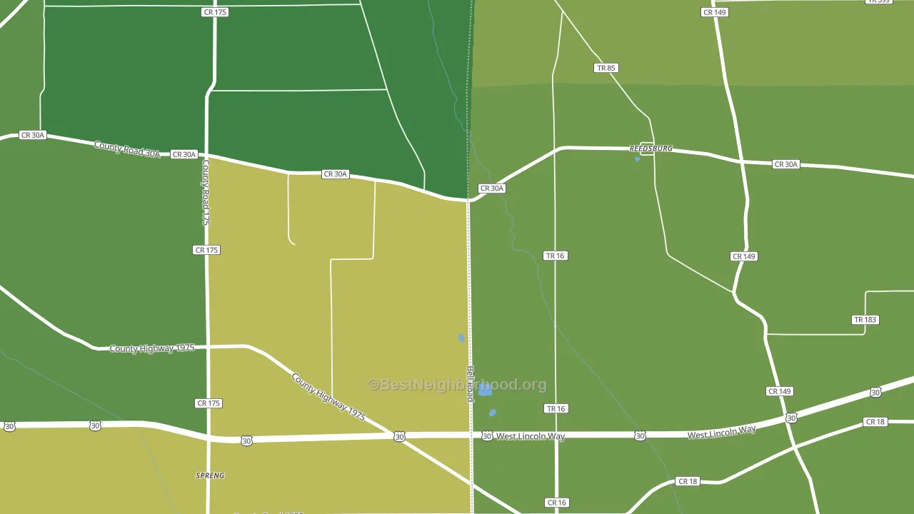 Reedsburg, OH block-group voter-turnout map
