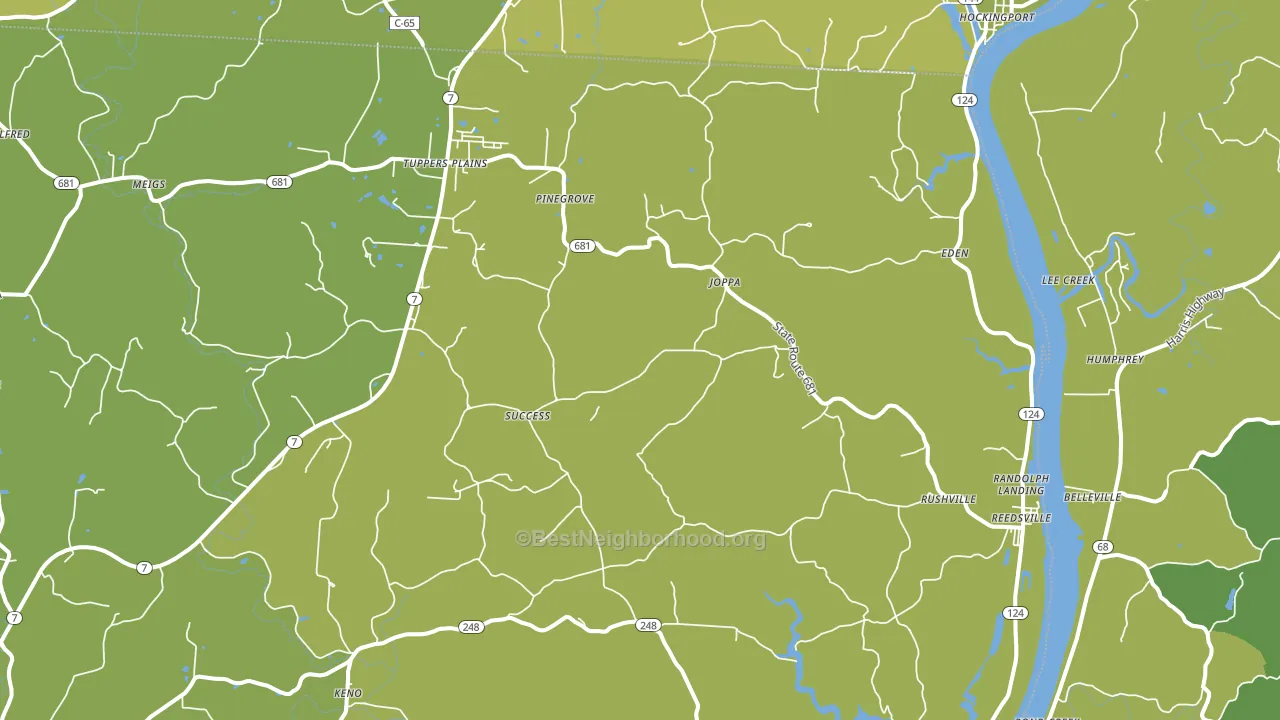 Reedsville, OH block-group voter-turnout map