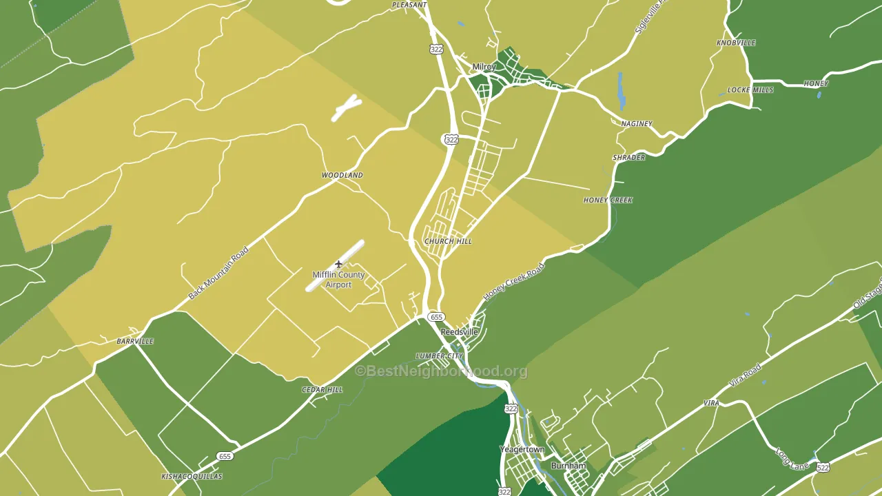 Reedsville, PA block-group voter-turnout map