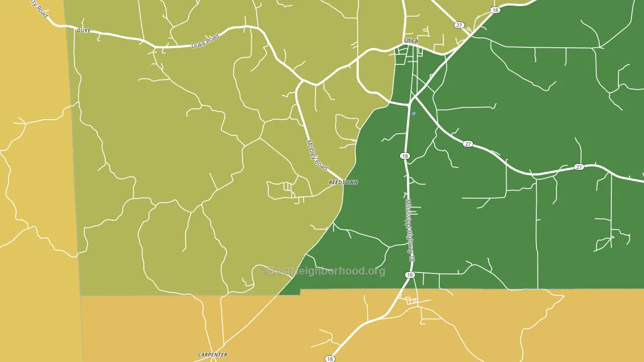 Reedtown, MS block-group voter-turnout map