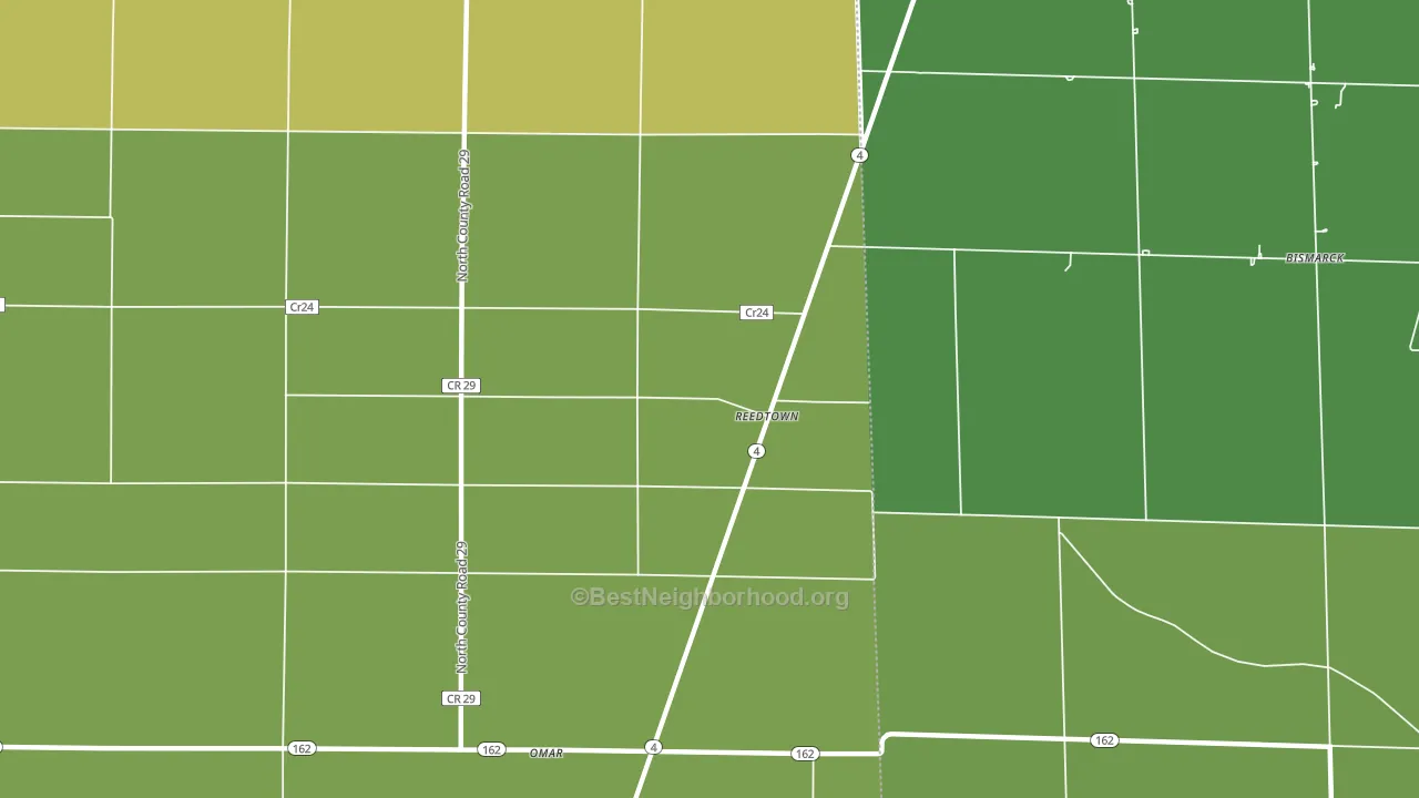 Reedtown, OH block-group voter-turnout map