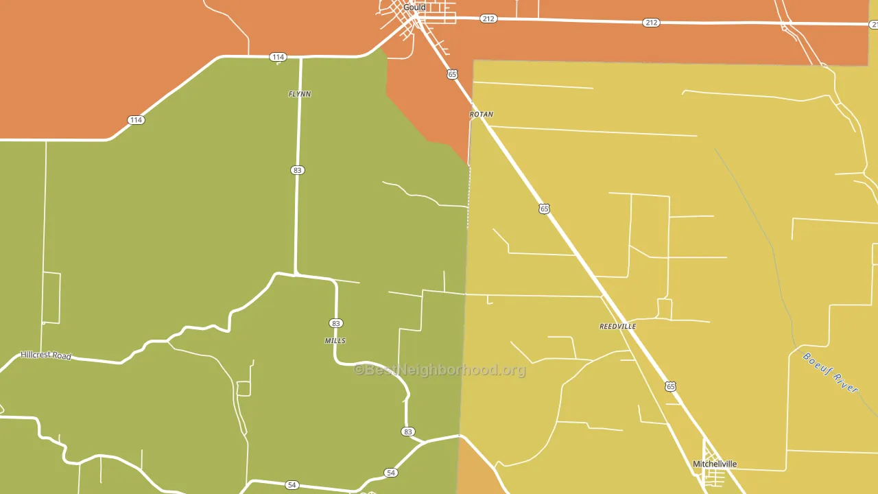 Reedville, AR block-group voter-turnout map