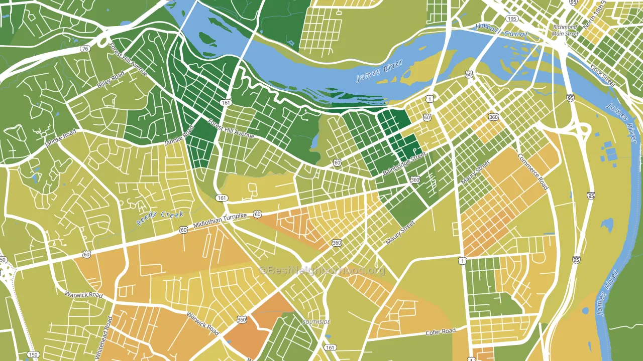 Reedy Creek, Richmond, VA block-group voter-turnout map