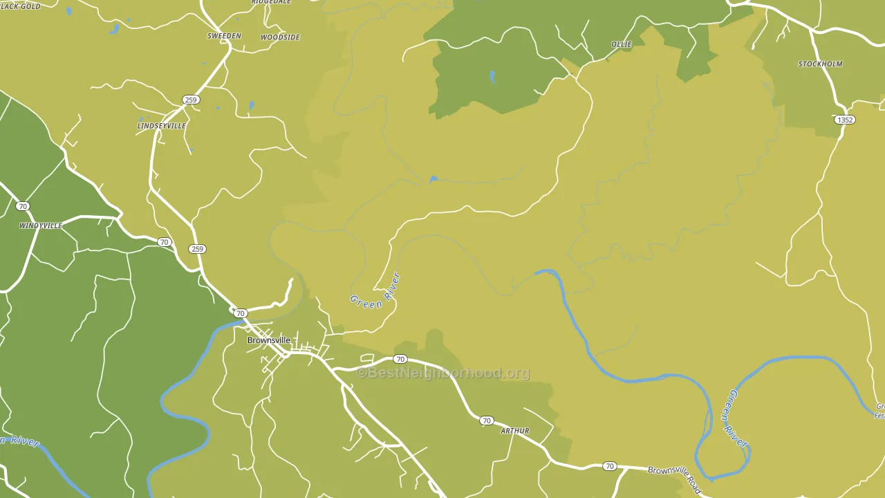 Reedyville, KY block-group voter-turnout map
