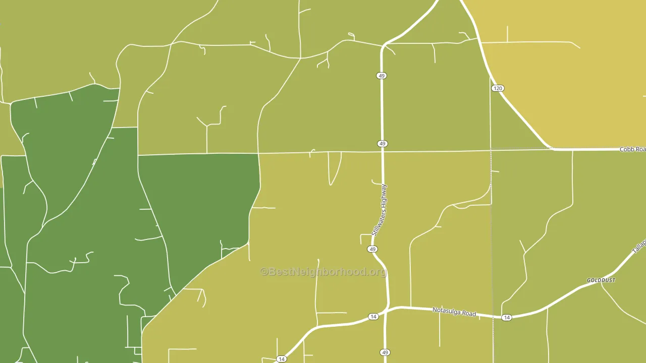 Reeltown, AL block-group voter-turnout map