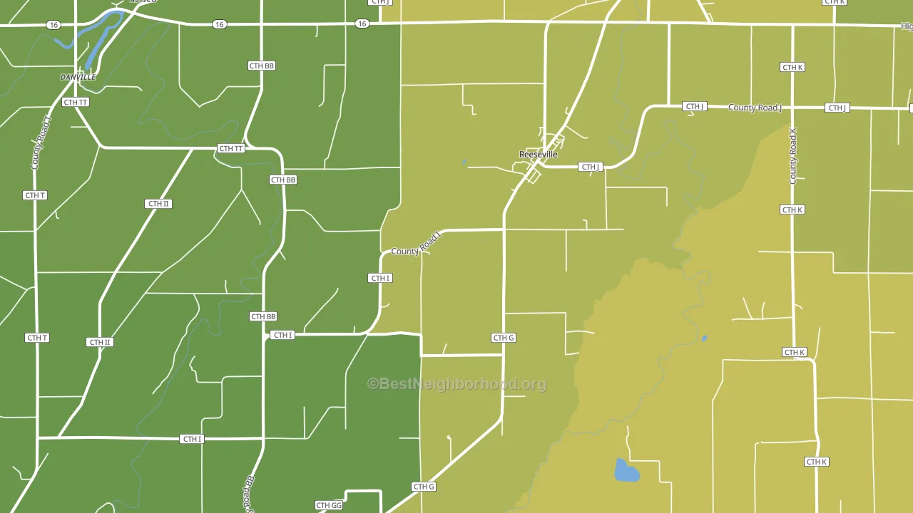 Reeseville, WI block-group voter-turnout map