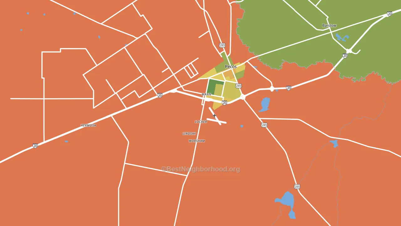 Reeves County, TX block-group voter-turnout map