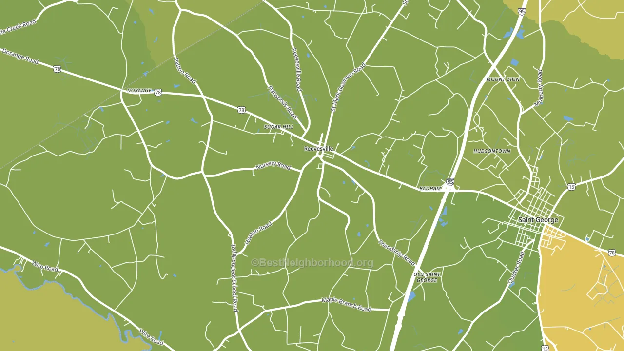 Reevesville, SC block-group voter-turnout map