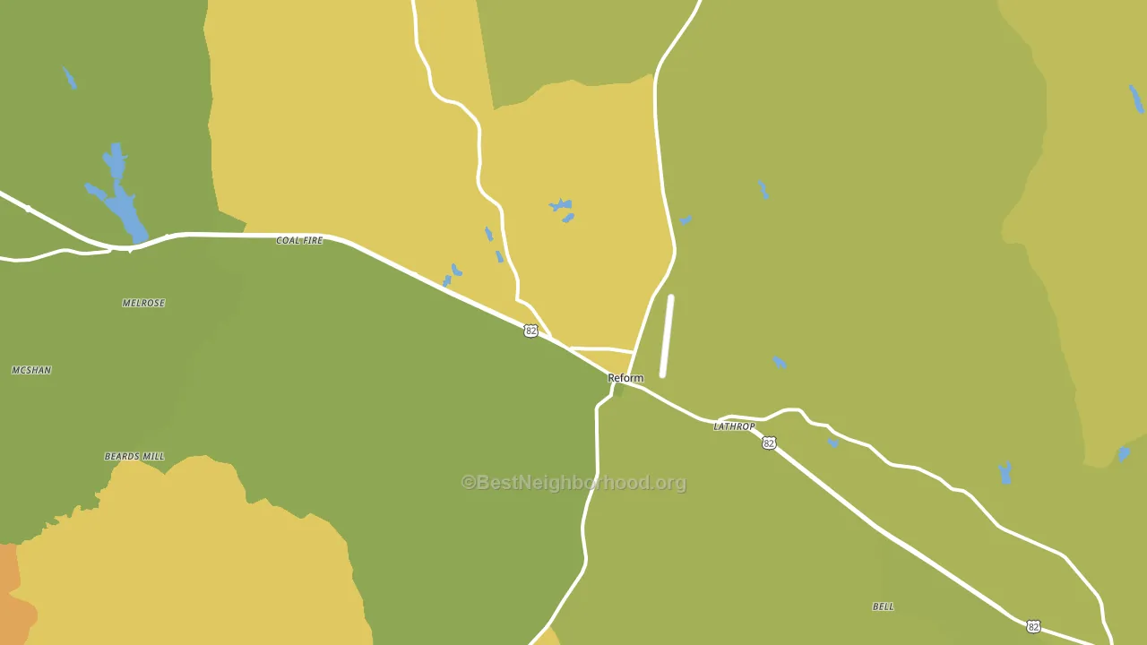 Reform, AL block-group voter-turnout map