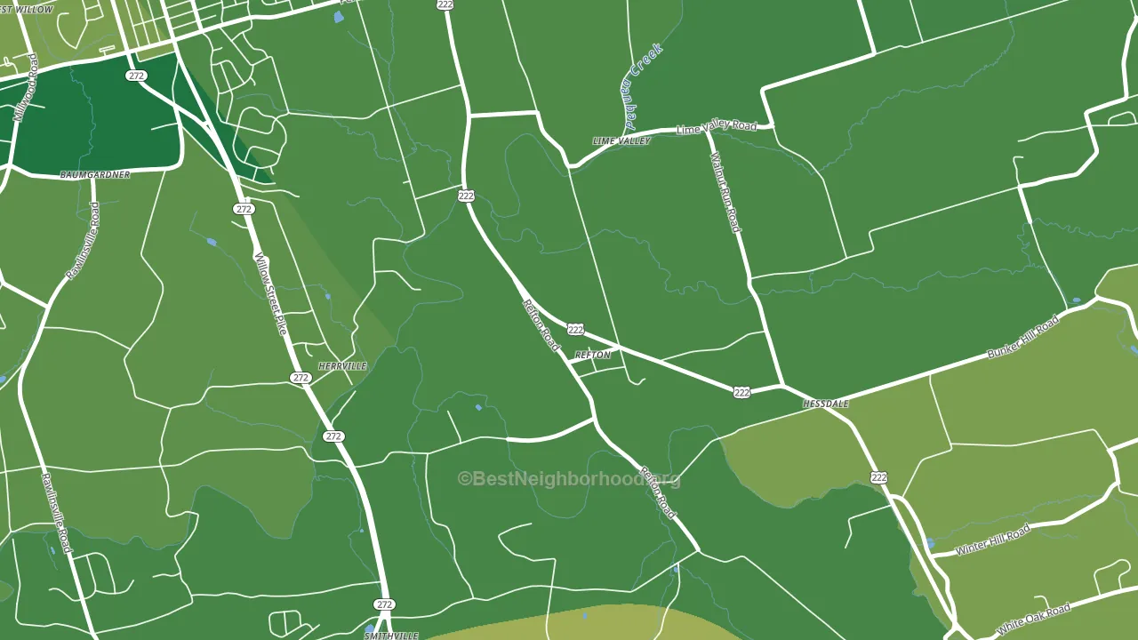 Refton, PA block-group voter-turnout map