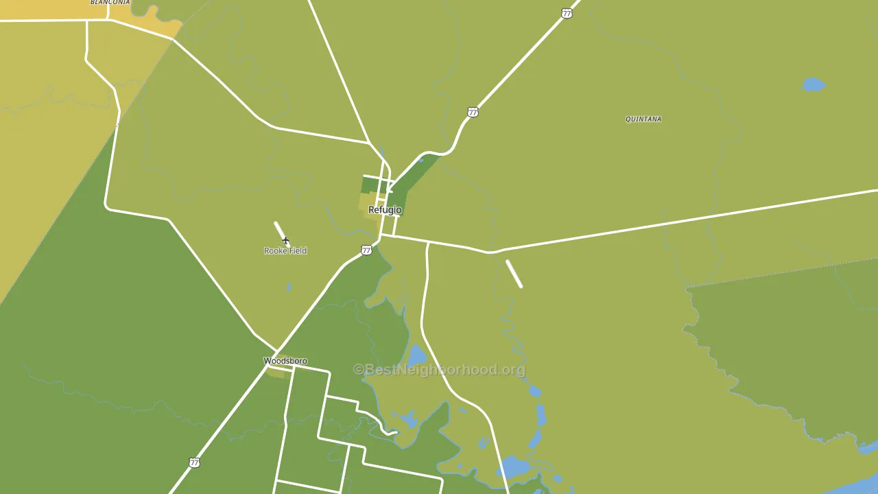 Refugio County, TX block-group voter-turnout map