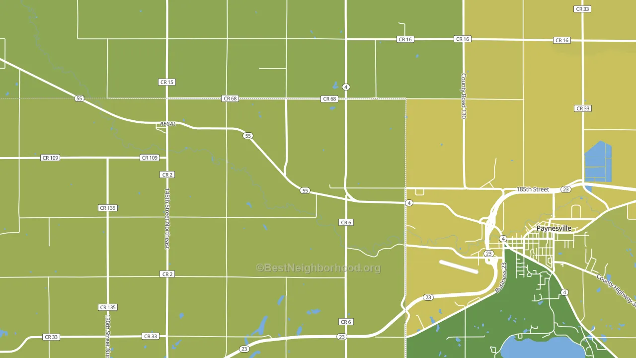Regal, MN block-group voter-turnout map